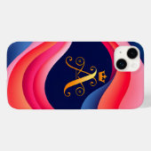 スタイリッシュなゴールドのイニシャルと抽象的な波 Case-Mate iPhoneケース (裏面 (横))