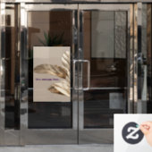 スタイリッシュなゴールドリーフ ウィンドウサイン (オフィスドア)