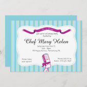 スタイリッシュなシェフの料理用のパーティの招待状 招待状 (正面/裏面)