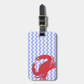 スタイリッシュなシェブロン及びカニの荷物のラベル ラゲッジタグ (正面縦)