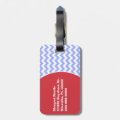 スタイリッシュなシェブロン及びカニの荷物のラベル ラゲッジタグ (裏面縦)