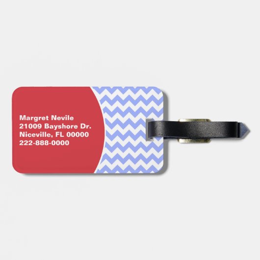 スタイリッシュなシェブロン及びカニの荷物のラベル ラゲッジタグ (裏面横)