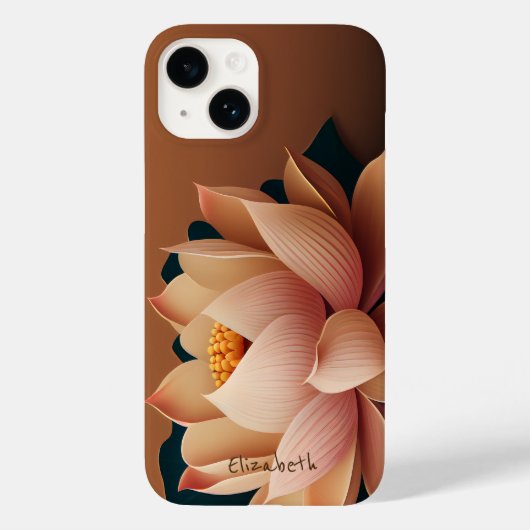 スタイリッシュなシックな蓮の花 Case-Mate iPhoneケース (裏面)