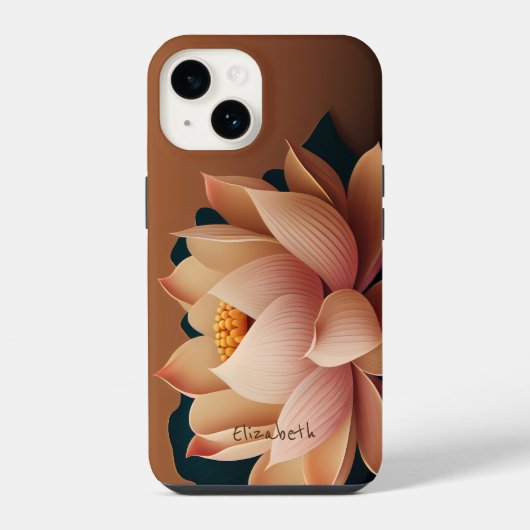 スタイリッシュなシックな蓮の花 iPhoneケース (裏面)