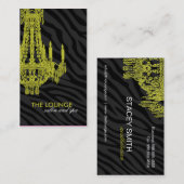 スタイリッシュなシマウマのプリントのサロンおよびスパの名刺 名刺 (正面/裏面)