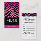 スタイリッシュなシマウマのプリントの名刺 予約カード (正面/裏面)