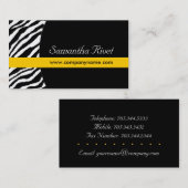 スタイリッシュなシマウマのプリントの名刺 名刺 (正面/裏面)