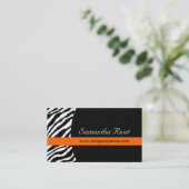 スタイリッシュなシマウマのプリントの名刺 名刺 (スタンド正面)