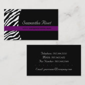 スタイリッシュなシマウマのプリントの名刺 名刺 (正面/裏面)