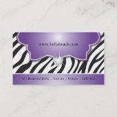 スタイリッシュなシマウマのプリントの名刺 名刺 (裏面)
