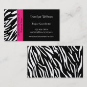 スタイリッシュなシマウマのプリントの名刺 名刺 (正面/裏面)