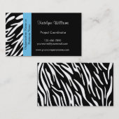 スタイリッシュなシマウマのプリントの名刺 名刺 (正面/裏面)