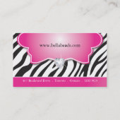 スタイリッシュなシマウマのプリントの宝石屋の名刺 名刺 (裏面)