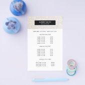 スタイリッシュなシャンパンピンクのサロン料金とサービス チラシ (シングル)