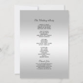 スタイリッシュなシルバージェムのリボンとブラックの結婚式プログラム 招待状 (裏面)