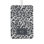 スタイリッシュなシルバーブラックレオパード印刷モノグラメド カーエアーフレッシュナー (裏面)