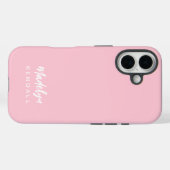 スタイリッシュなシンプルネーム コットンキャンディピンク Case-Mate iPhoneケース (裏面 (横))
