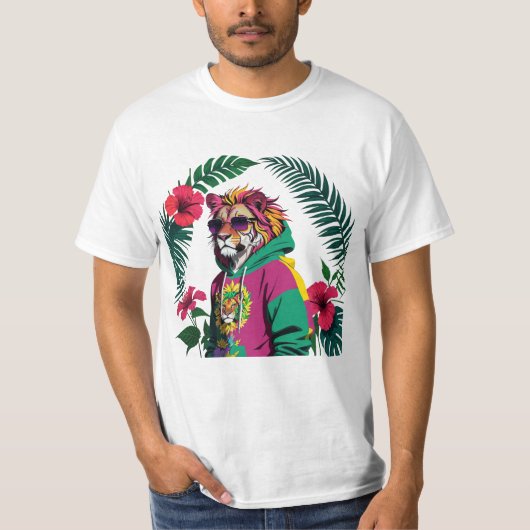 スタイリッシュなジャングルの王様 Tシャツ (正面)