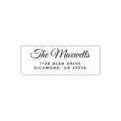 スタイリッシュなスクリプトファミリー名 返送先住所 セルフインキングスタンプ (デザイン)