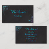 スタイリッシュなスパの花の青いターコイズの名刺 名刺 (正面/裏面)