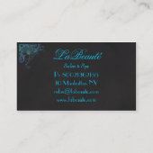 スタイリッシュなスパの花の青いターコイズの名刺 名刺 (裏面)