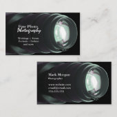 スタイリッシュなズームレンズのカメラマンの名刺 名刺 (正面/裏面)