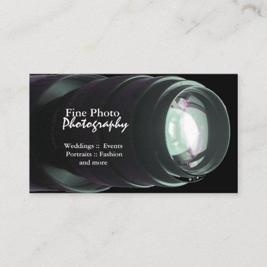 スタイリッシュなズームレンズのカメラマンの名刺 名刺 (正面)