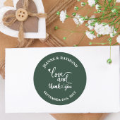 スタイリッシュなセージ緑の愛と感謝の結婚式 ラウンドシール