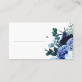 スタイリッシュなソフトインディゴとブルーの結婚式 プレイスカード (正面)