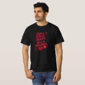 スタイリッシュなタイポグラフィで世界ハートデーを祝おう Tシャツ (正面フル)
