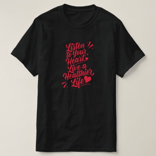 スタイリッシュなタイポグラフィで世界ハートデーを祝おう Tシャツ (デザイン正面)