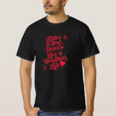 スタイリッシュなタイポグラフィで世界ハートデーを祝おう Tシャツ (正面)