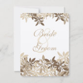 スタイリッシュなタンとブラウンの花の葉 招待状 (正面)