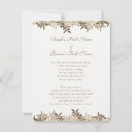 スタイリッシュなタンとブラウンの花の葉 招待状