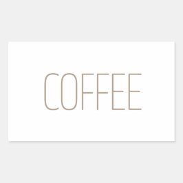 スタイリッシュなタンのコーヒー 長方形シール