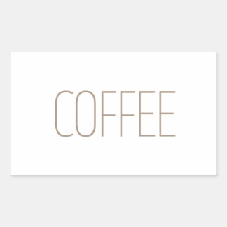 スタイリッシュなタンのコーヒー 長方形シール