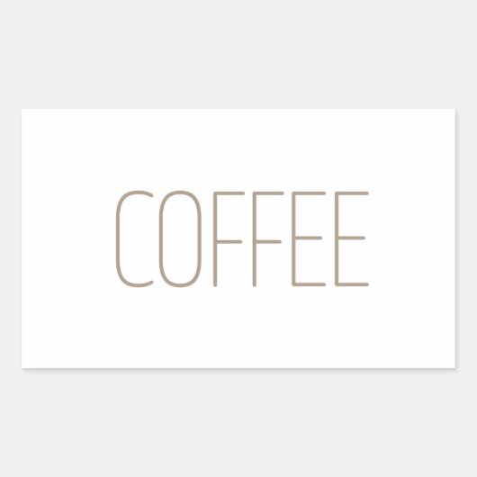 スタイリッシュなタンのコーヒー 長方形シール (正面)