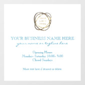 スタイリッシュなターコイズ ティール カスタム ビジネス ロゴ ウィンドウサイン (シート)