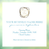 スタイリッシュなターコイズ ティール カスタム ビジネス ロゴ ウィンドウサイン (シート3)