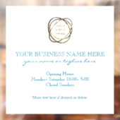 スタイリッシュなターコイズ ティール カスタム ビジネス ロゴ ウィンドウサイン (シート2)