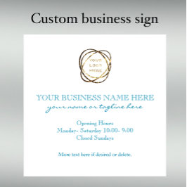 スタイリッシュなターコイズ ティール カスタム ビジネス ロゴ ウィンドウサイン