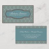 スタイリッシュなダマスク織の名刺 名刺 (正面/裏面)