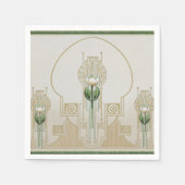 スタイリッシュなチューリップのアート・ヌーヴォー・メダリオン デザートプレート スタンダードカクテルナプキン (正面)