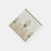 スタイリッシュなチューリップのアート・ヌーヴォー・メダリオン デザートプレート スタンダードカクテルナプキン (角)