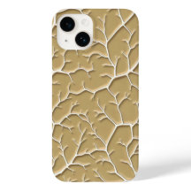 スタイリッシュなテクスチャードカーキブランチiPhoneケース
