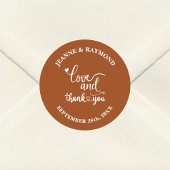 スタイリッシュなテラコッタの愛と感謝の結婚式 ラウンドシール