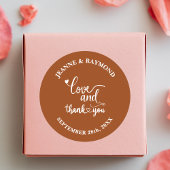 スタイリッシュなテラコッタの愛と感謝の結婚式 ラウンドシール