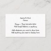 スタイリッシュなテンプレートのデザインを坐らせているペット 名刺 (裏面)