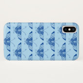 スタイリッシュなデコ蝶 - コバルトブルーと淡い青 Case-Mate iPhoneケース (裏面(横))