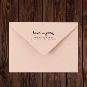 スタイリッシュなトレンディカップルの筆記体結婚式住所 ラバースタンプ